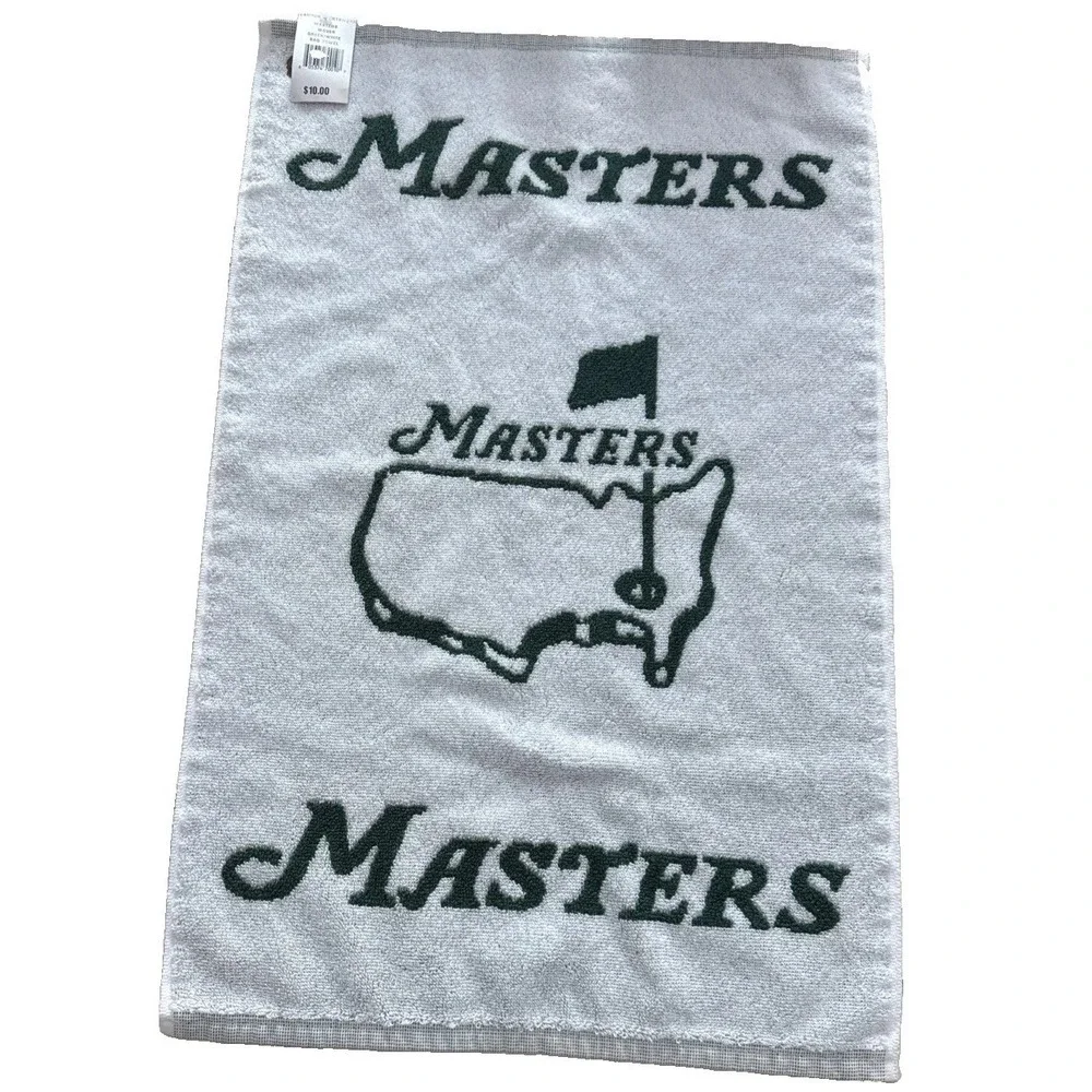 Masters Tournament Caddies Caddy Golf Towel Terry Cloth Green And White New Tags
